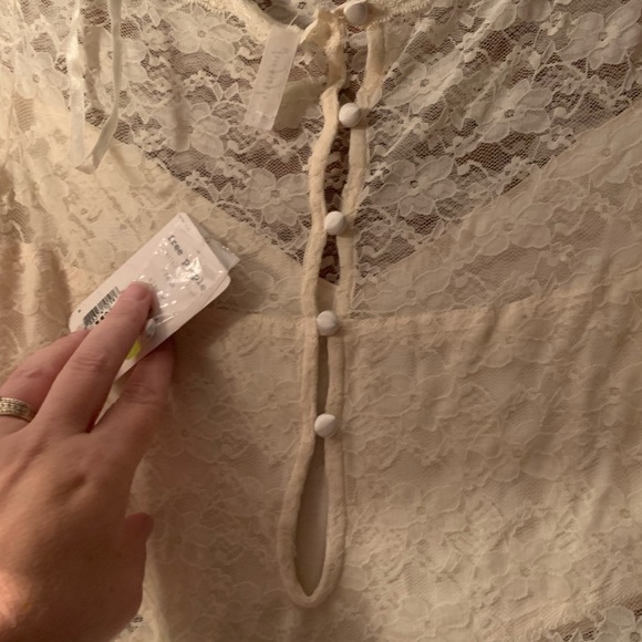 NWT FREE PEOPLE Lovely in Lace Bodycon Dress Cream - M - Picture 7 of 10